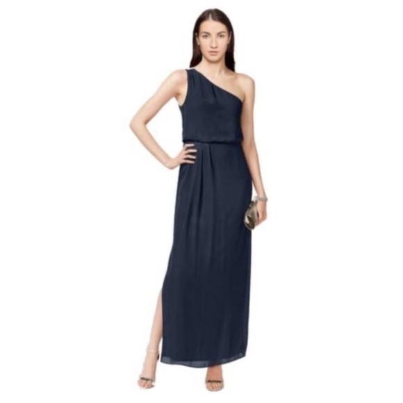Adrianna Papell Dresses & Skirts - 🎉🥳🎊*NWT* Adrianna Papell Navy Blue One Shoulder Chiffon Evening Gown, Size10